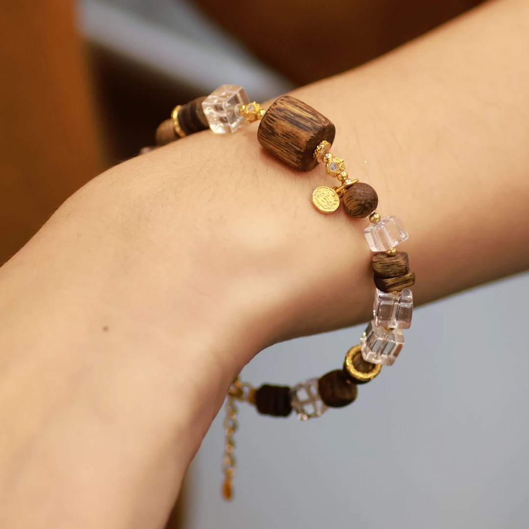 沉香原创S925奇楠木沉香手串J301【多样性发一】珠径6.4mm