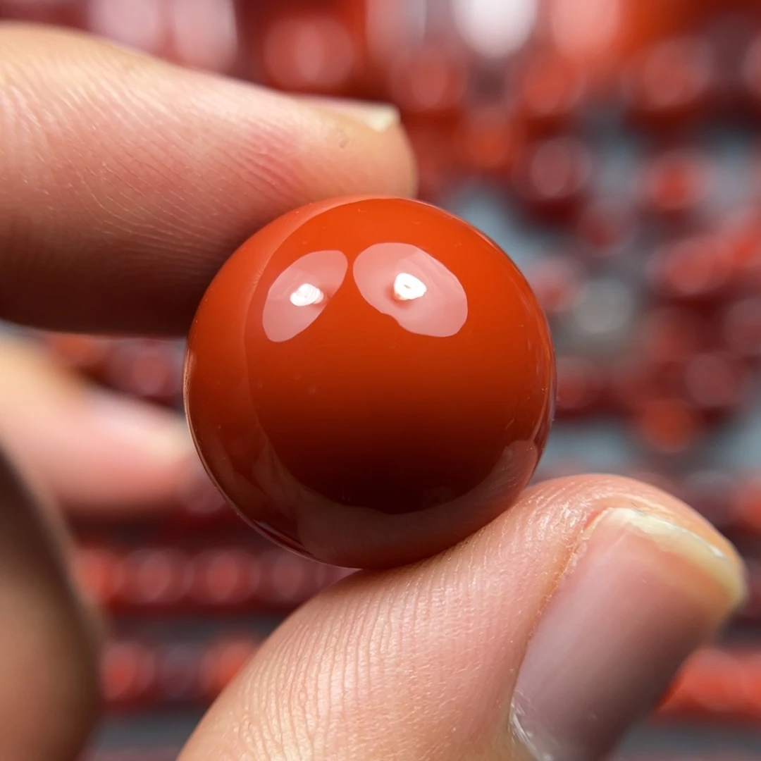 南红玛瑙未镶嵌珠宝奇石尺寸19柿子锦红