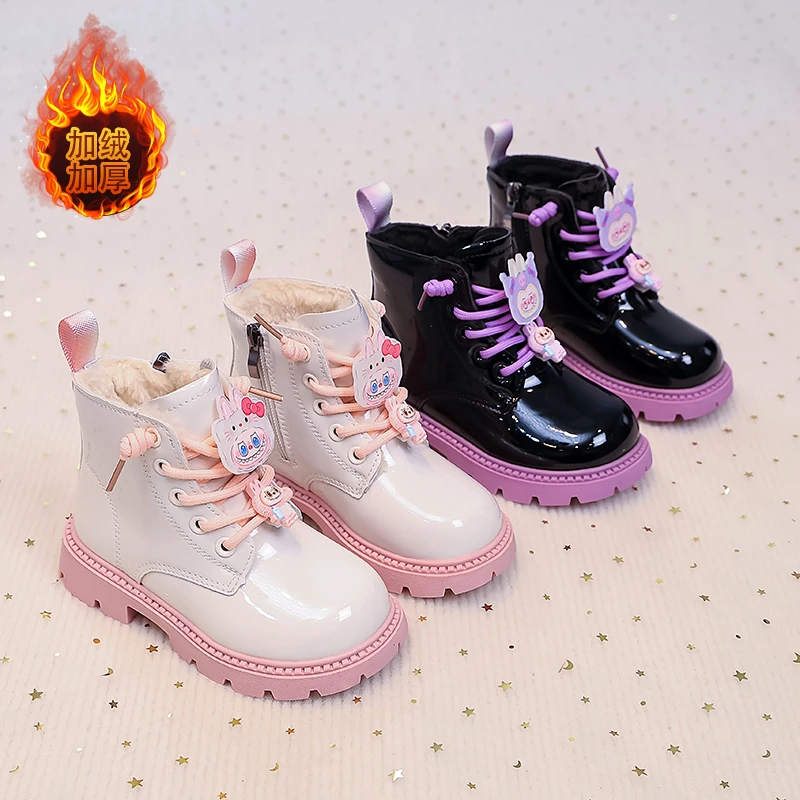 女童靴子2025秋冬新款儿童加绒公主靴中大童保暖大棉鞋女孩马丁靴