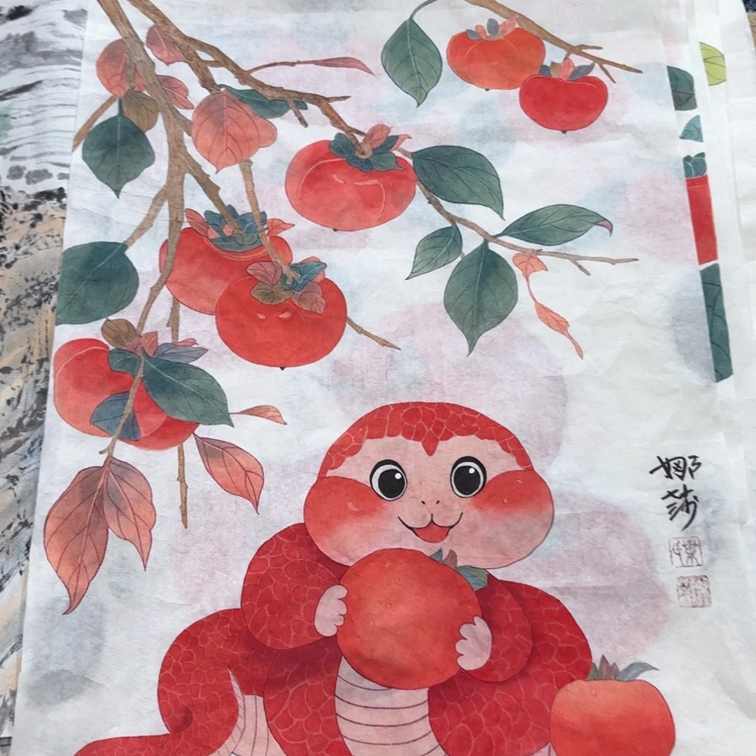 国画叶娜莎四尺三开童