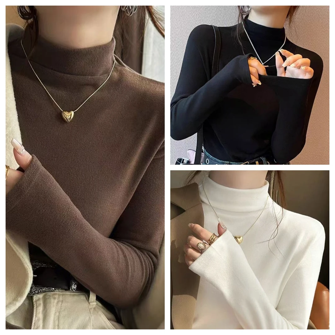 哺乳长袖德绒针织打底衫女秋冬修身内搭毛衣套头衫喂奶上衣