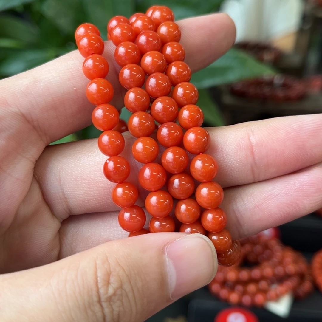 南红玛瑙未镶嵌手串保山冷水河多圈6.8mm+