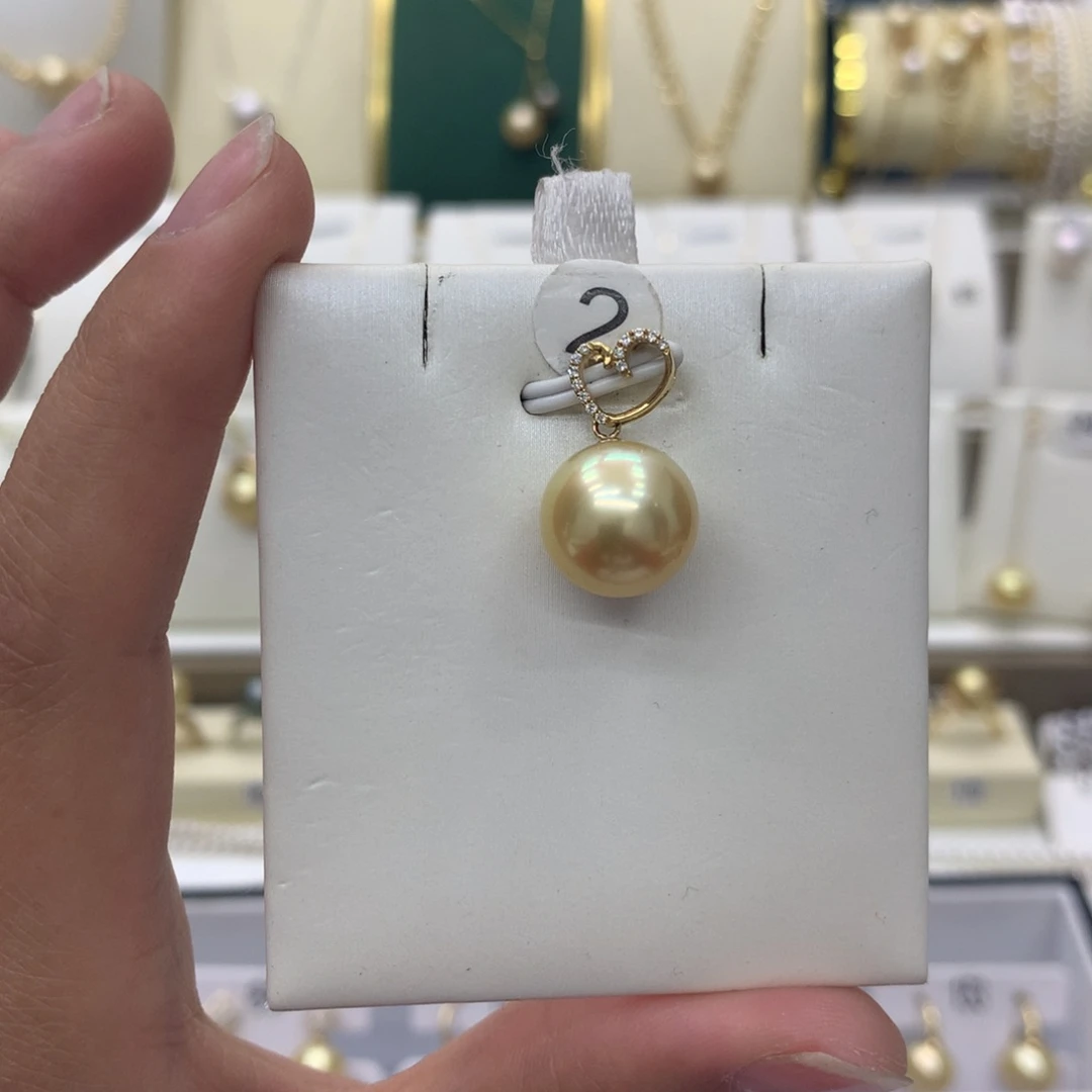 海水珍珠吊坠(不含链)18K金镶嵌
