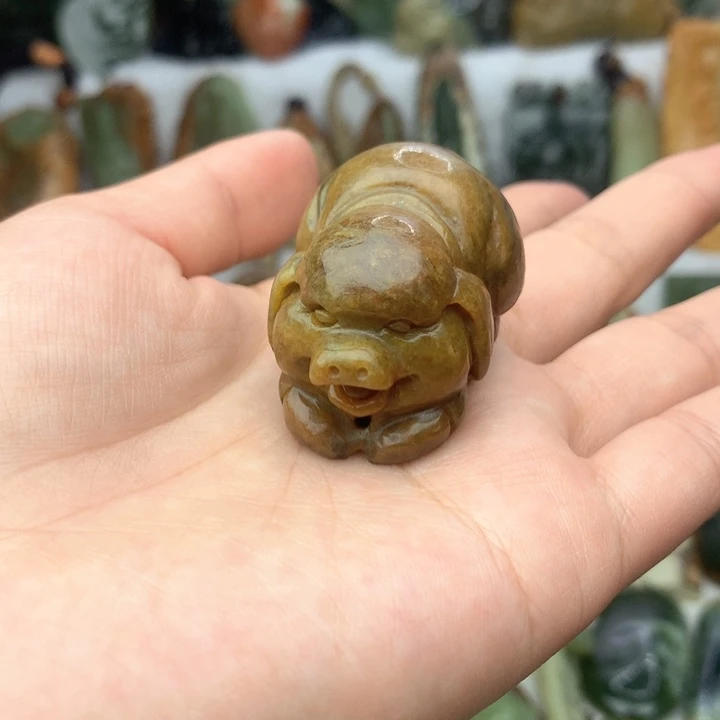 岫岩河磨玉（透闪石质玉）手把未镶嵌