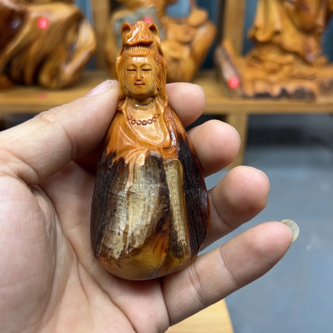 云***轻木崖柏木摆件手把件
