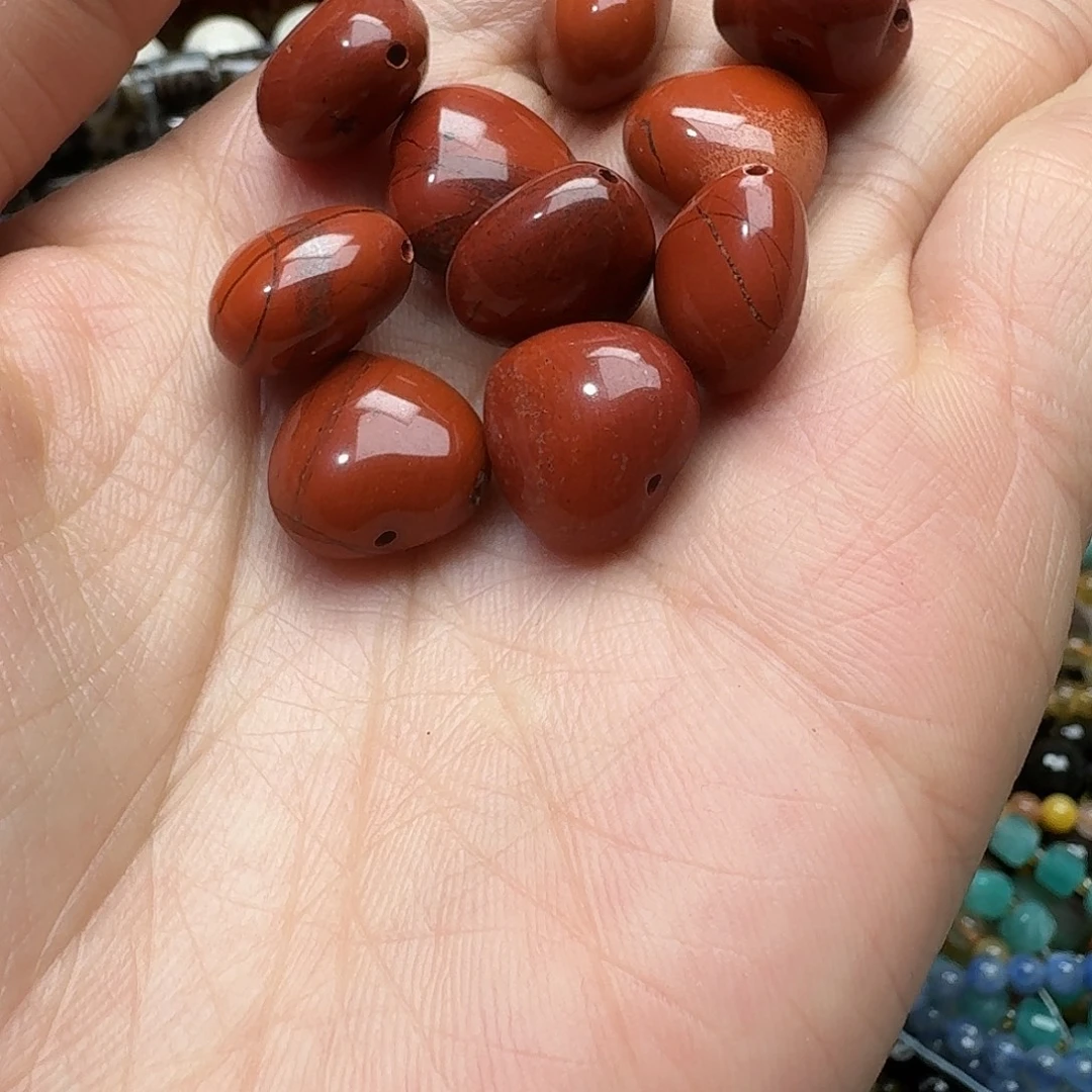 玛瑙/玉髓合金珠宝半成品三颗15mm红石屁桃