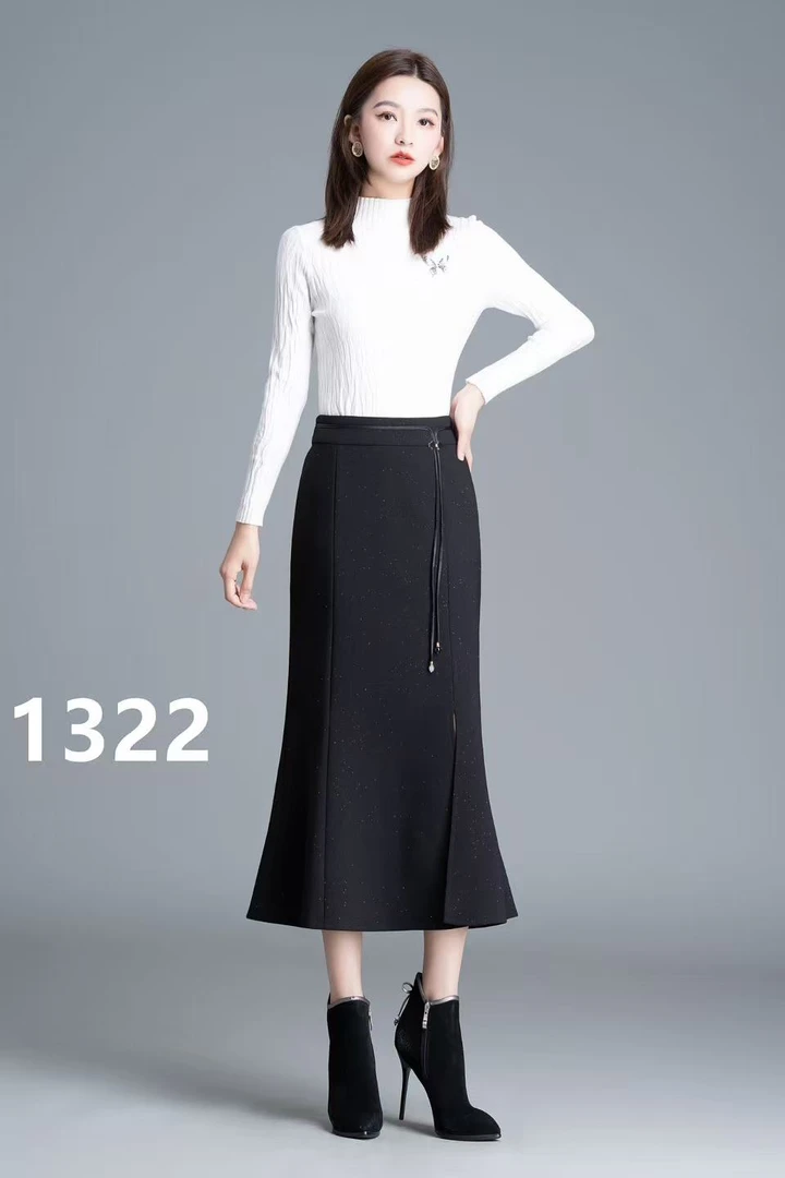 【YY705】1322秋季新款松紧腰半身裙鱼尾裙女垂坠感包臀裙