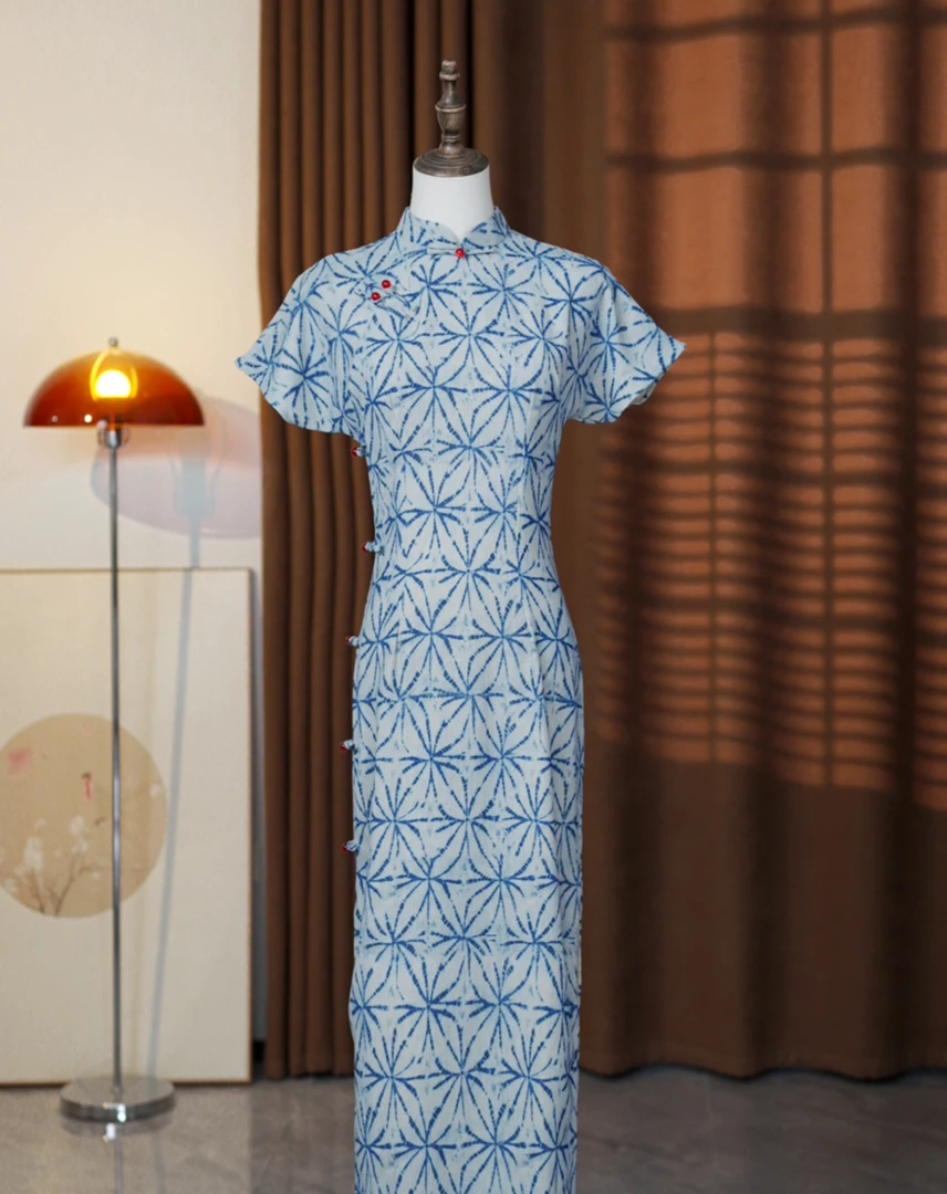 雅木  昕羽 春夏气质日常优雅款旗袍（衣长120cm）