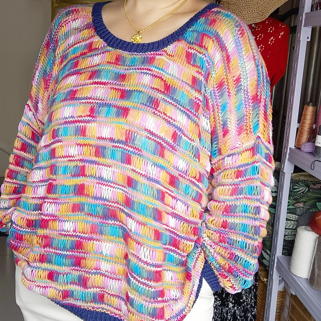 手染渐变有机多彩棉线可手工编织围巾帽子毛衣的毛线团