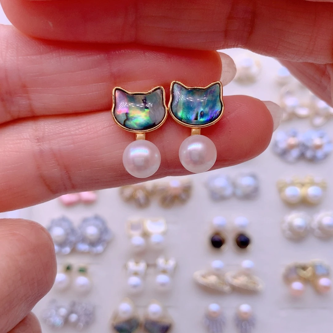 合金淡水珍珠耳饰