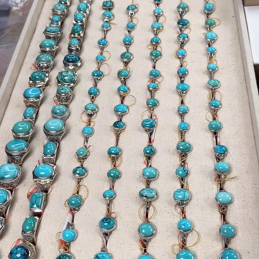 绿松石银S925镶嵌车挂