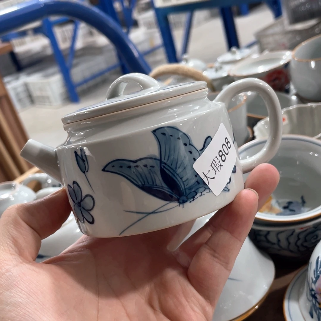 釉下手绘茶具微瑕