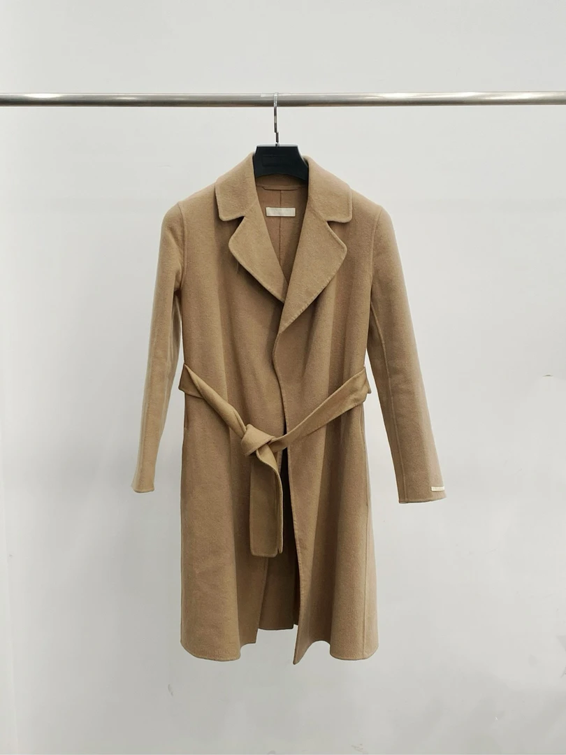 99新 MaxMara sm12147673/大衣袖口logo无扣有腰带/36码