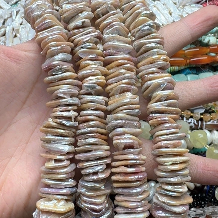 合金玛瑙/玉髓珠宝半成品一条12x17mm巴洛克珍珠