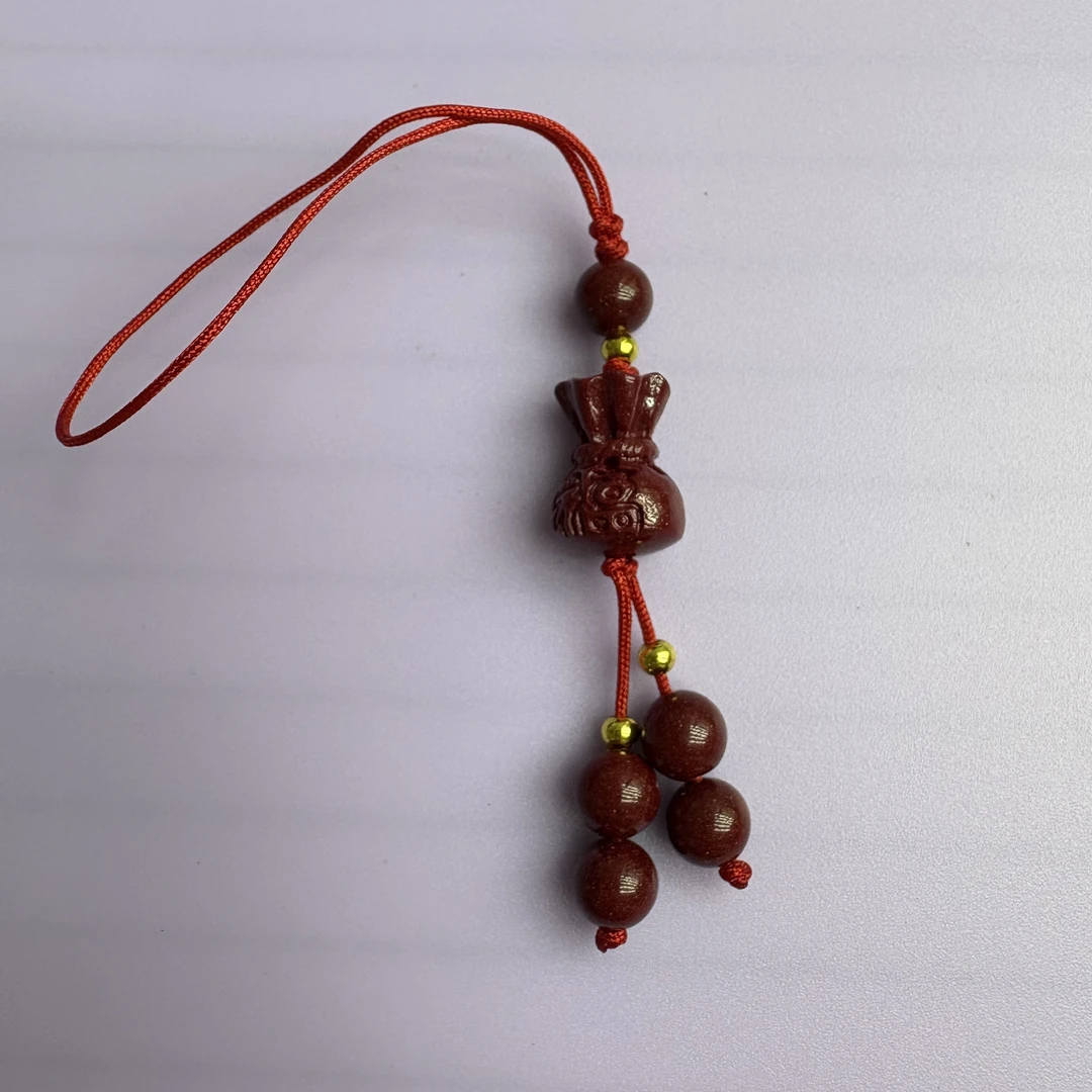 含辰砂工艺品紫金砂福袋手机挂件 钥匙扣