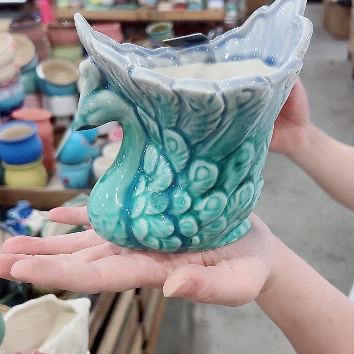 有孔.凑满10元发货多肉陶瓷花盆！