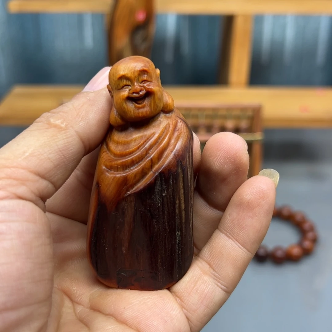 锦****木崖柏木摆件手把件