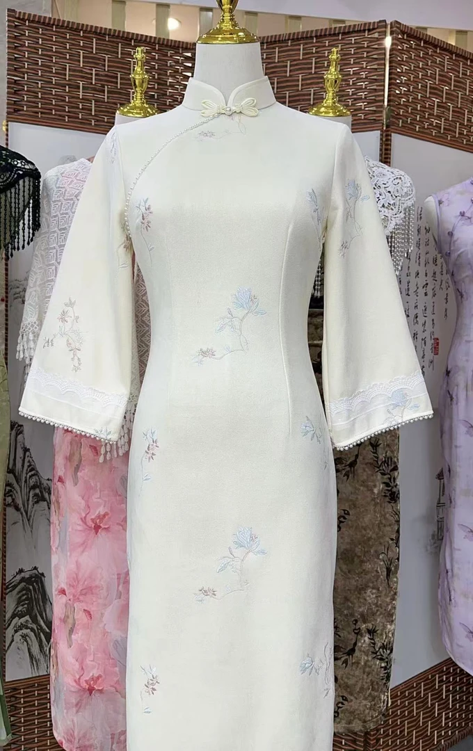 【今喜-素微】新款秋季麂皮绒改良旗袍倒大袖温柔气质日常穿