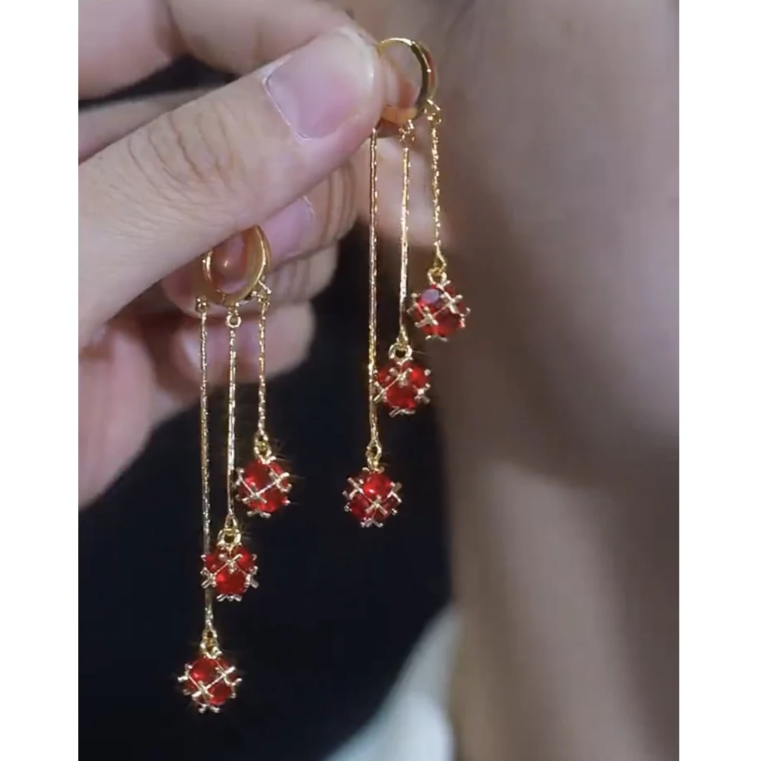 铜合金耳饰 新款轻奢【三生三世】气质时尚洋气百搭耳环0382