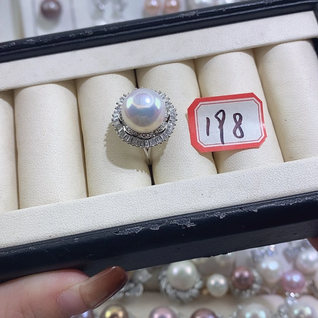 戒指淡水珍珠银S925镶嵌w12.5