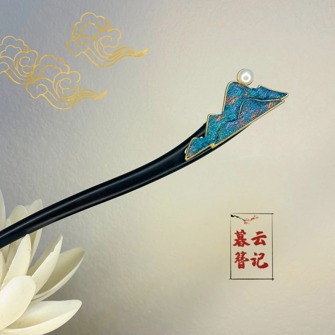 【千里江山】非遗宋锦原创设计发簪发簪子百搭发饰手工头饰国风古风