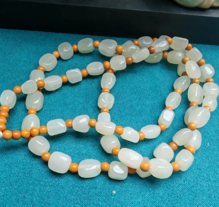 天然新疆和田玉百搭时尚随形原石项链挂链