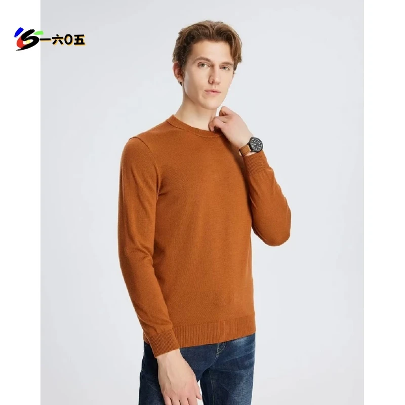 SC24228 男士秋冬休闲纯色柔软舒适羊绒针织圆领毛衣