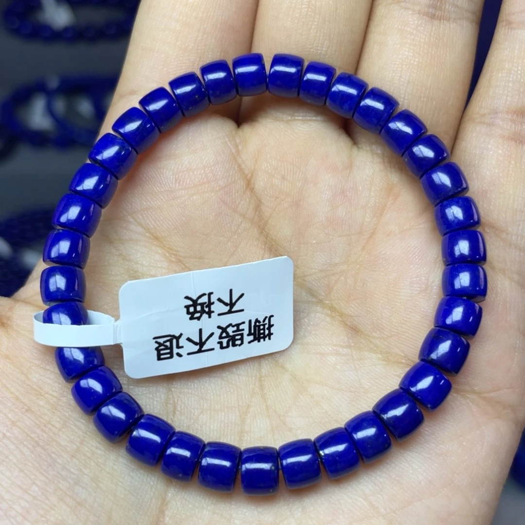 青金石未镶嵌6×4mm直切手串