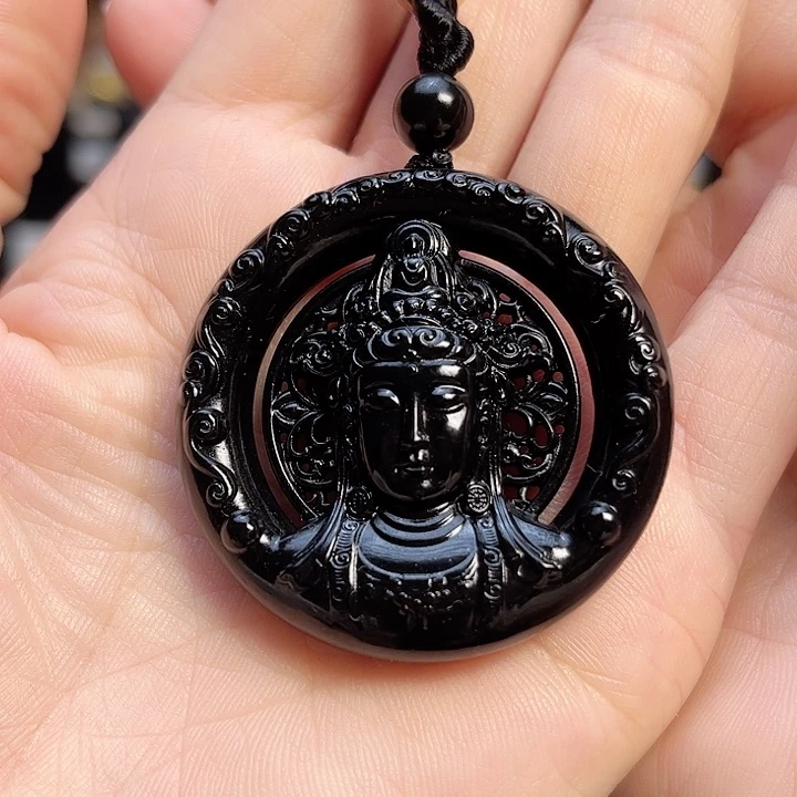 和田玉手链未镶嵌观音牌