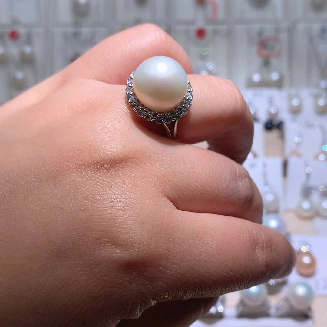 未镶嵌戒指淡水珍珠CC14.4mm