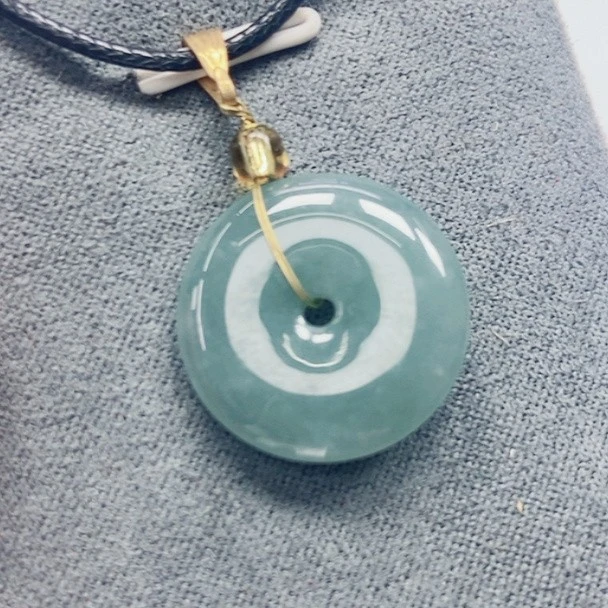 天然翡翠冰蓝水平安扣