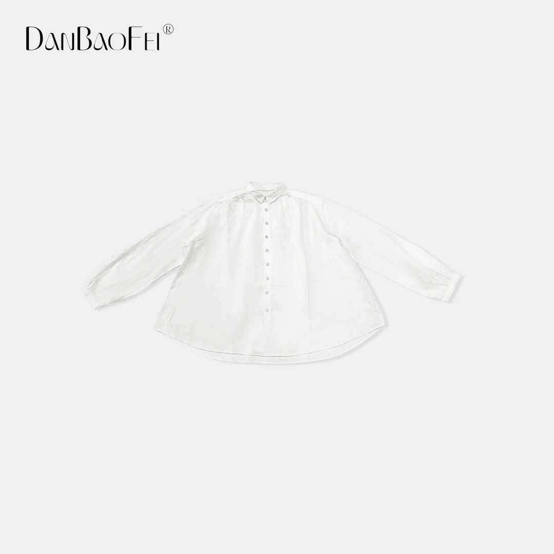 【DAYO】 简约廓形亚麻长袖休闲小翻领防晒衬衫 YLM00610