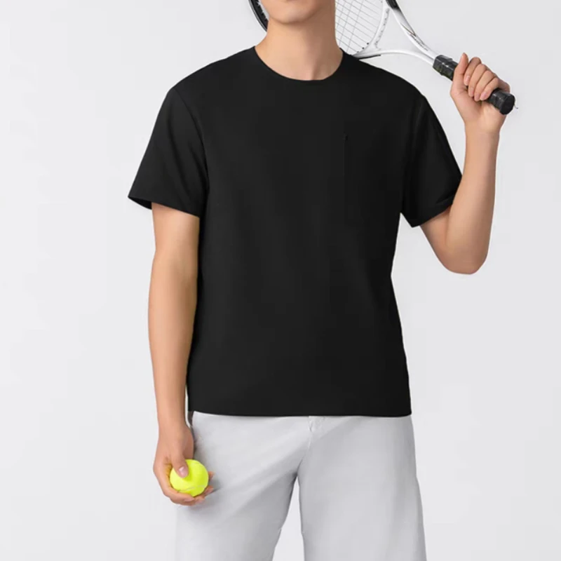 夏季男款舒适户外圆领快干T恤宽松时尚休闲百搭纯色短袖/89093