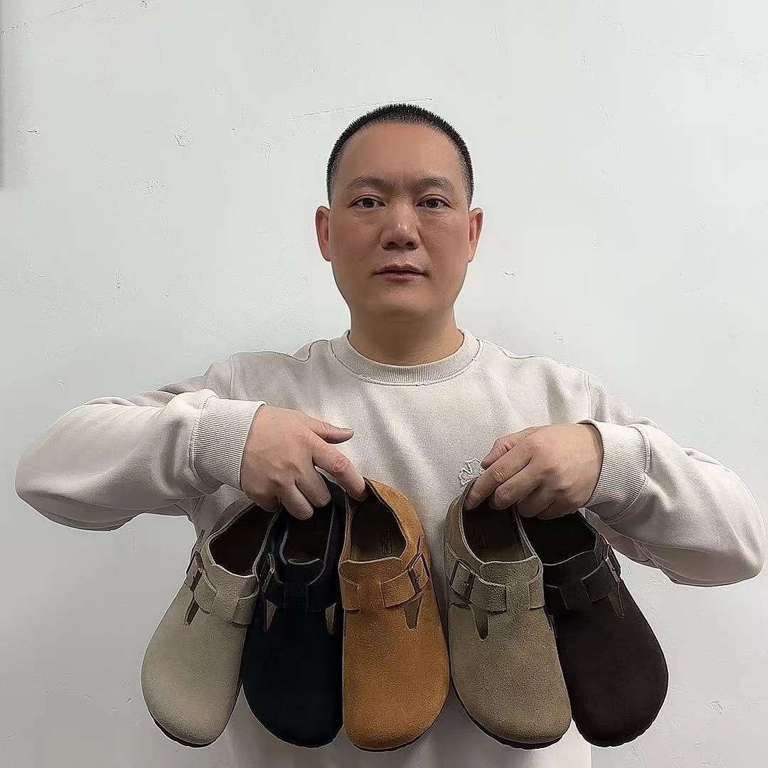 【老周手工女鞋】新款全包复古百搭平底轻便勃肯鞋真皮男女款外穿