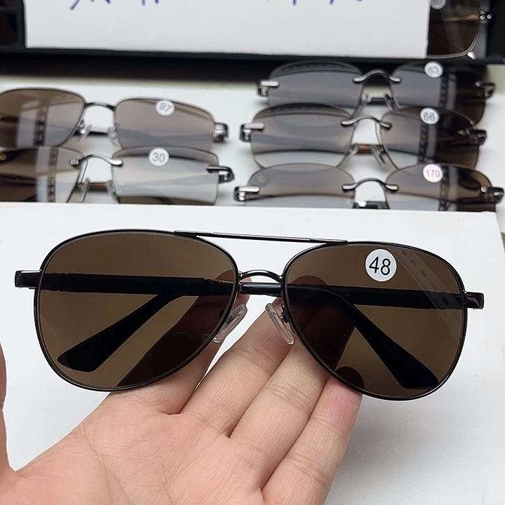 无框深茶色蛤蟆镜48