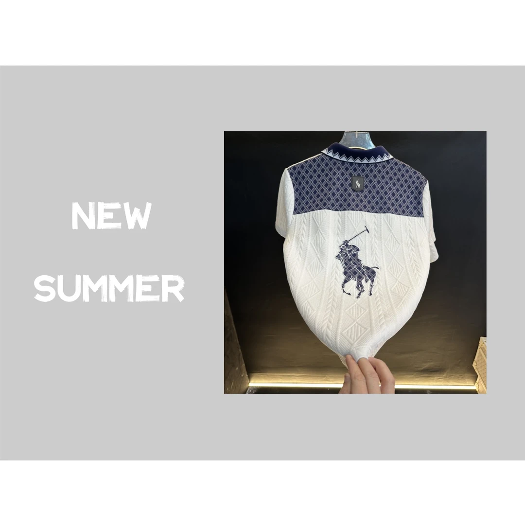 新款2025夏季通用翻领男装潮流POLO时尚透气短袖T恤上衣6508浩浩