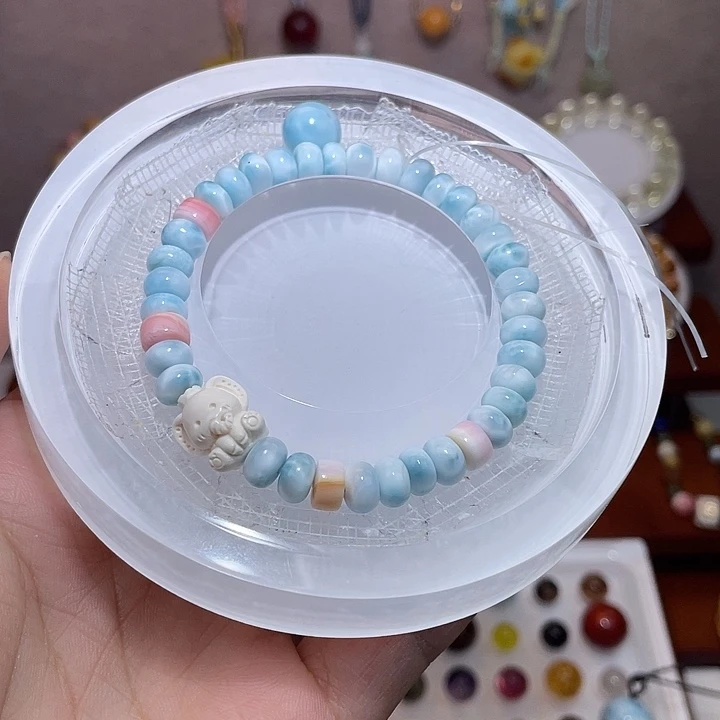 水晶手串银S925镶嵌摆***友海文石