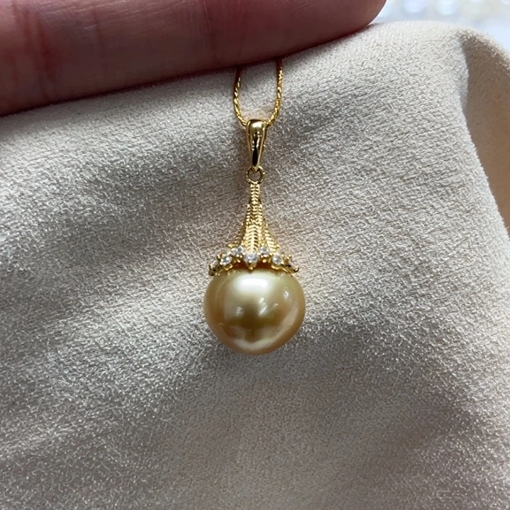 银S925镶嵌吊坠(不含链)海水珍珠11-12m 55号