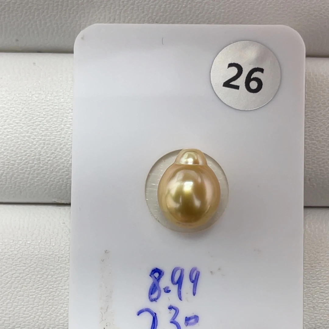 定制海水珍珠未镶嵌裸珠海水金珠8+