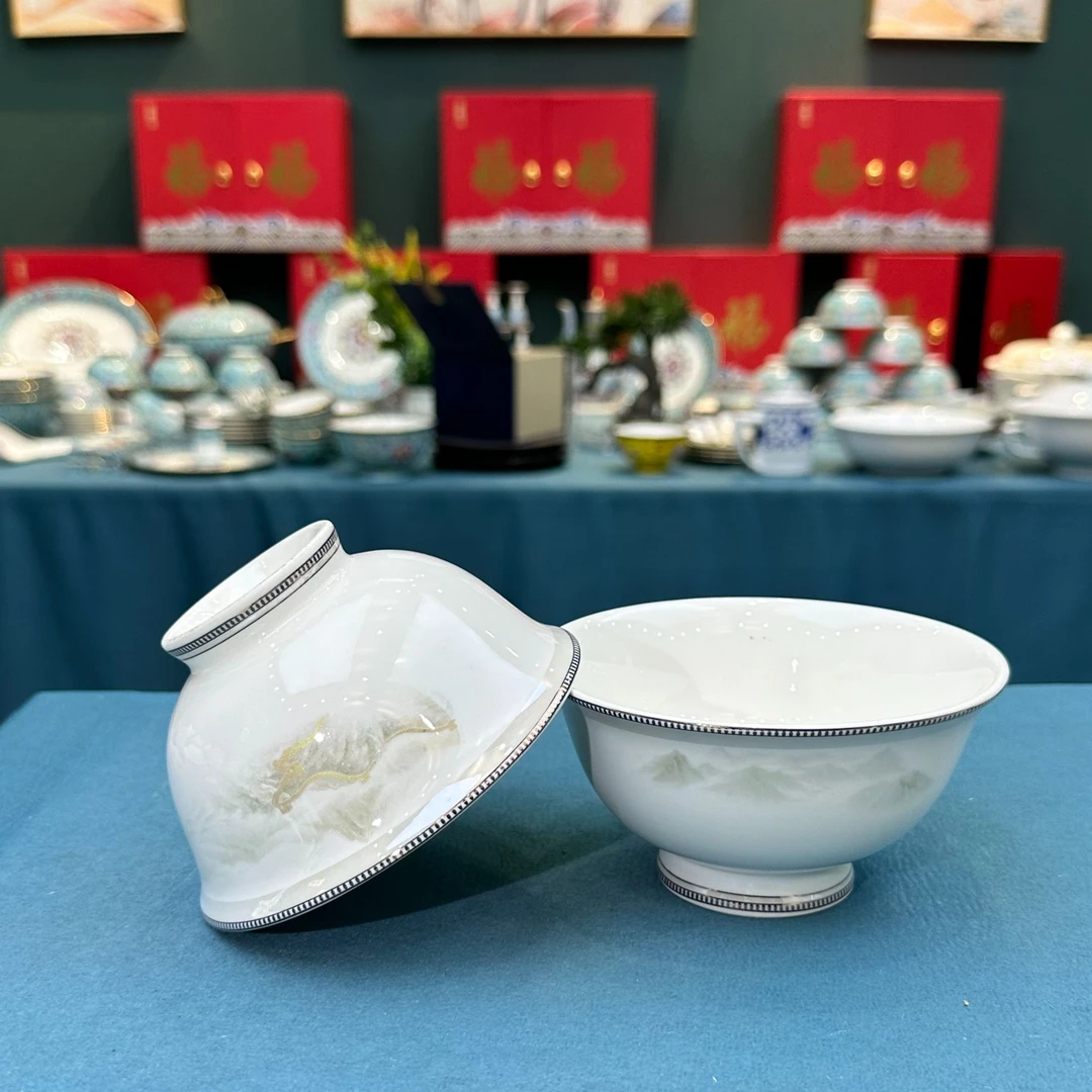 景德镇餐具【微瑕尾货】万里长城米饭碗4.75寸6个