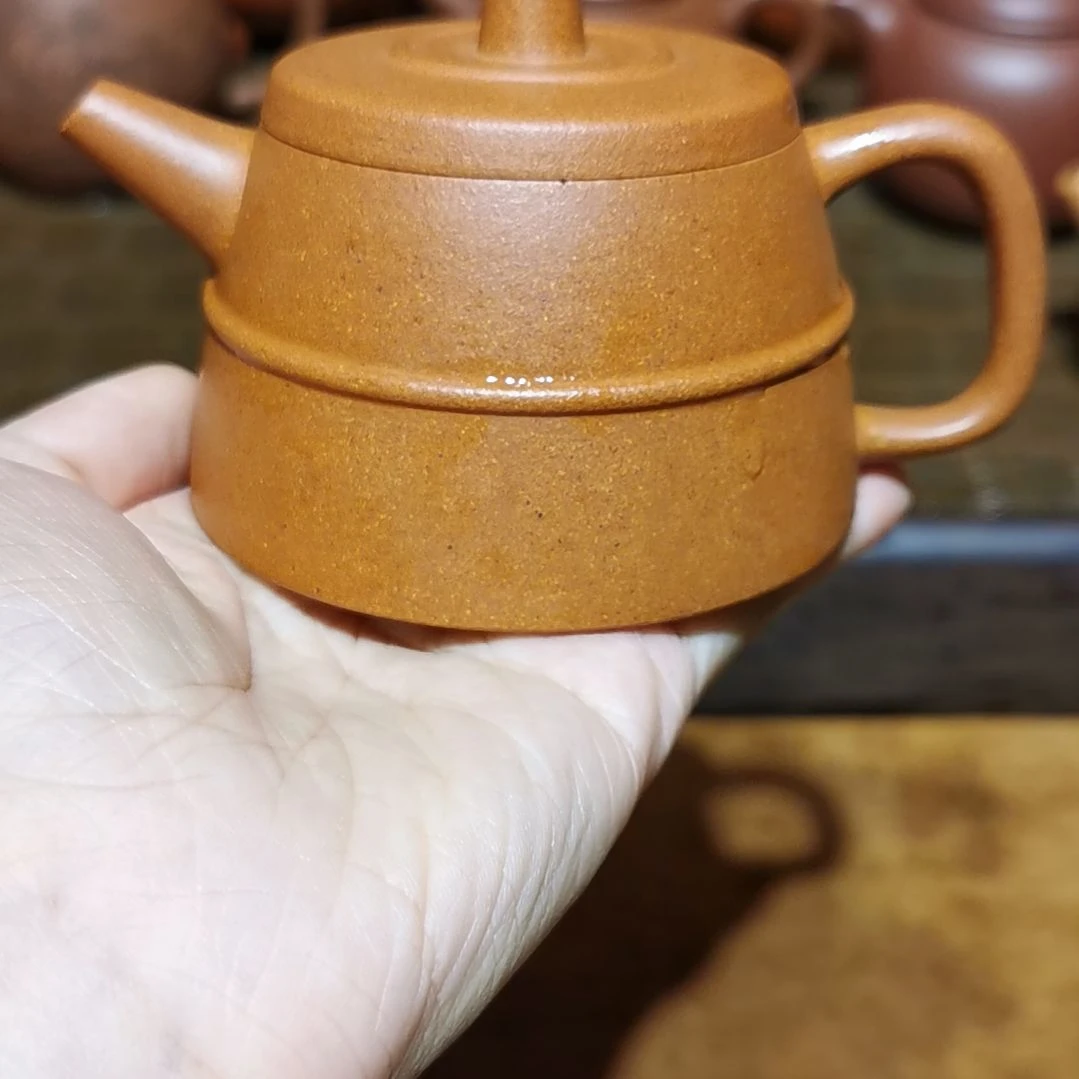 鸟***师茶杯紫砂束腰井栏壶