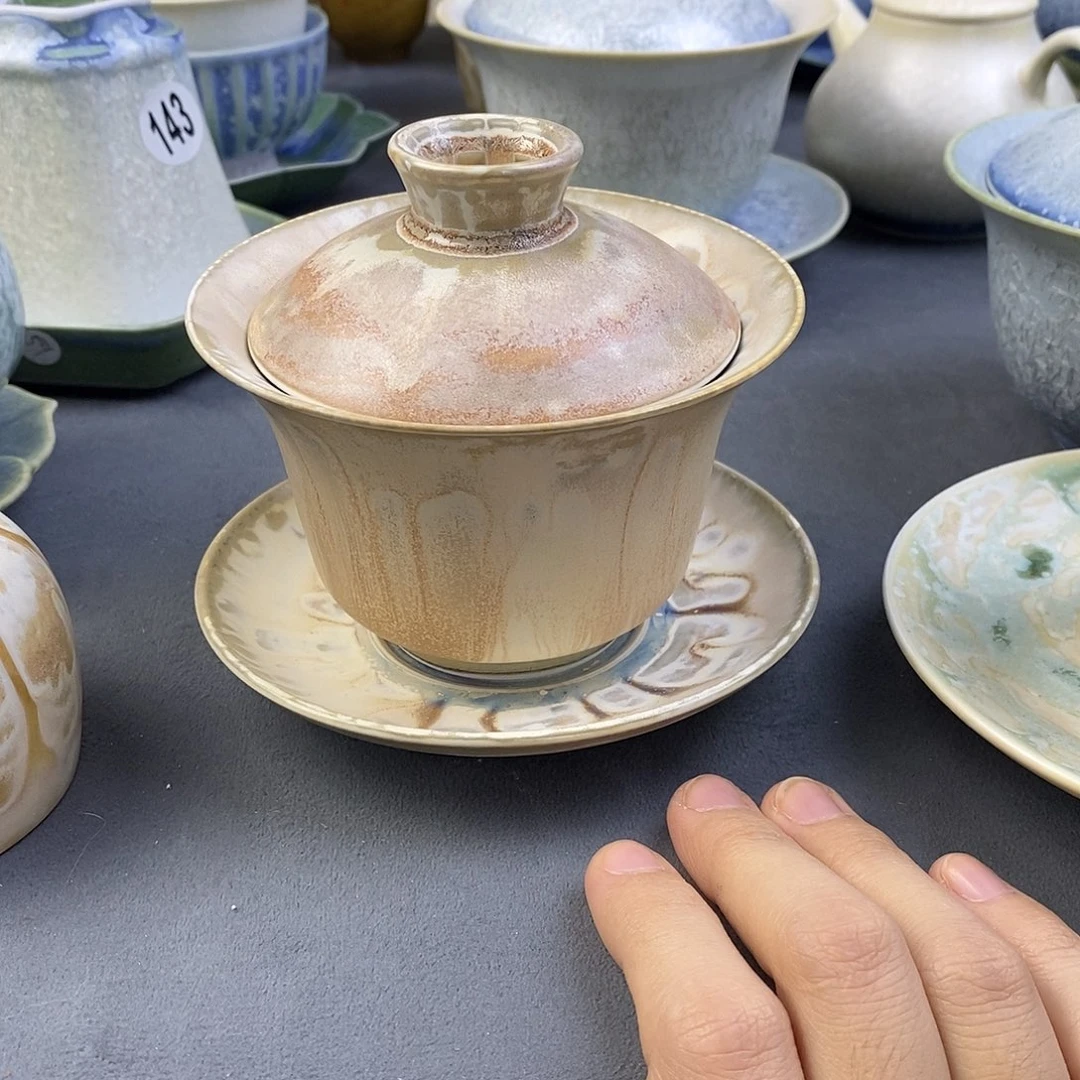 景德镇高温颜色釉盖碗