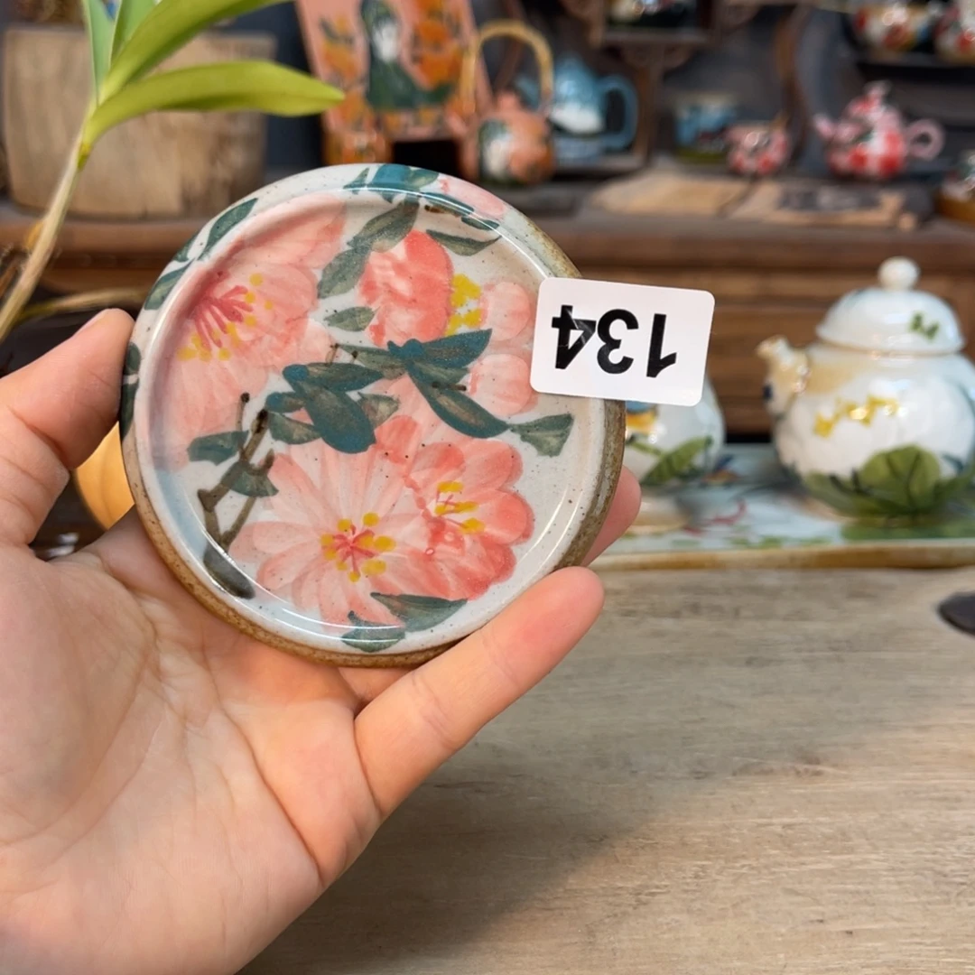 壶素浅陶瓷手工手绘