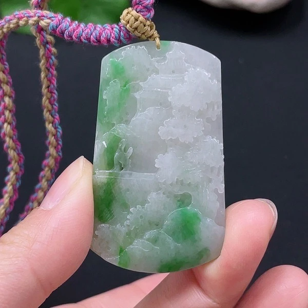 E59-天然A货翡翠-山水牌