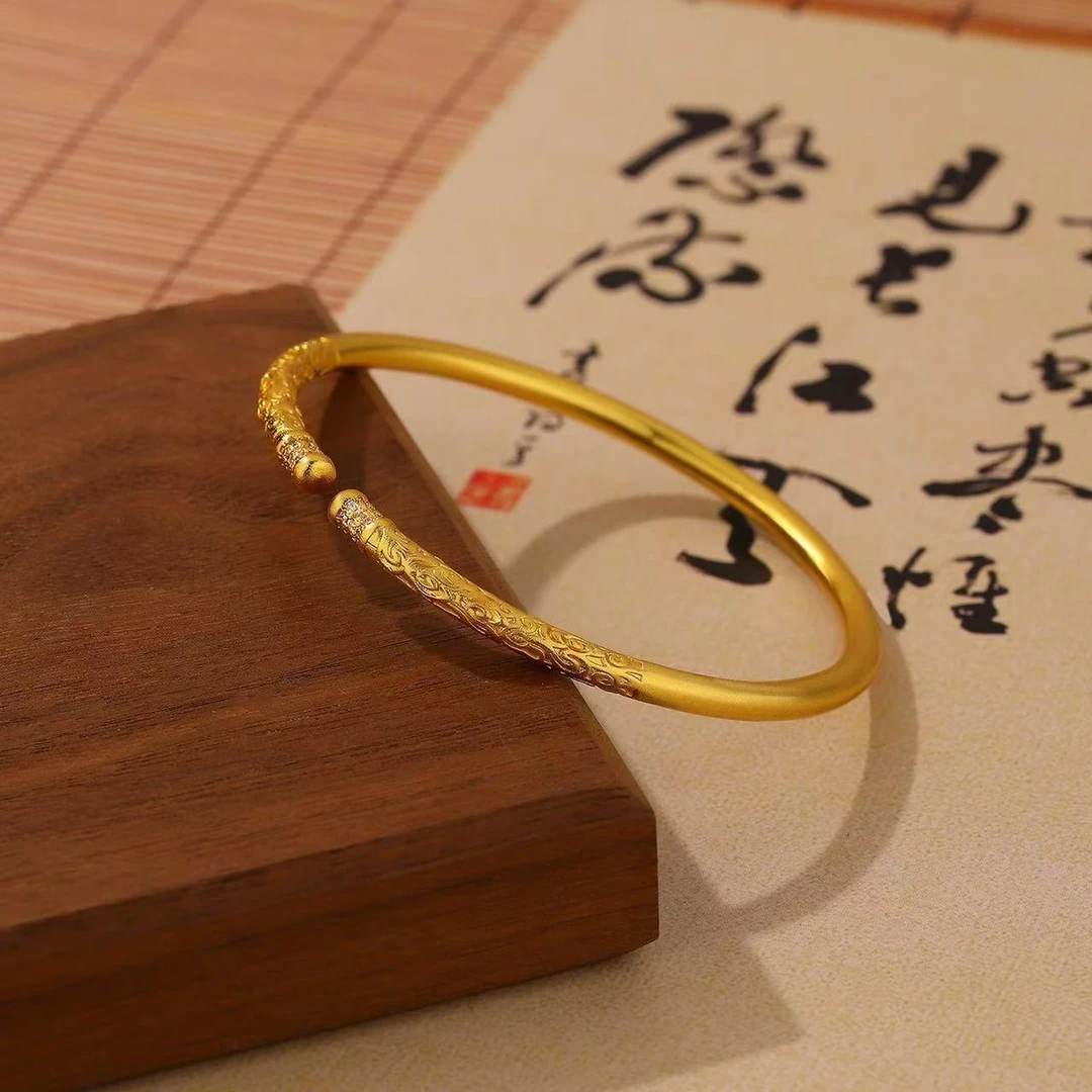 铜合金手镯 [344]悟空点钻金箍棒祥云开口手镯复古实心送女友礼