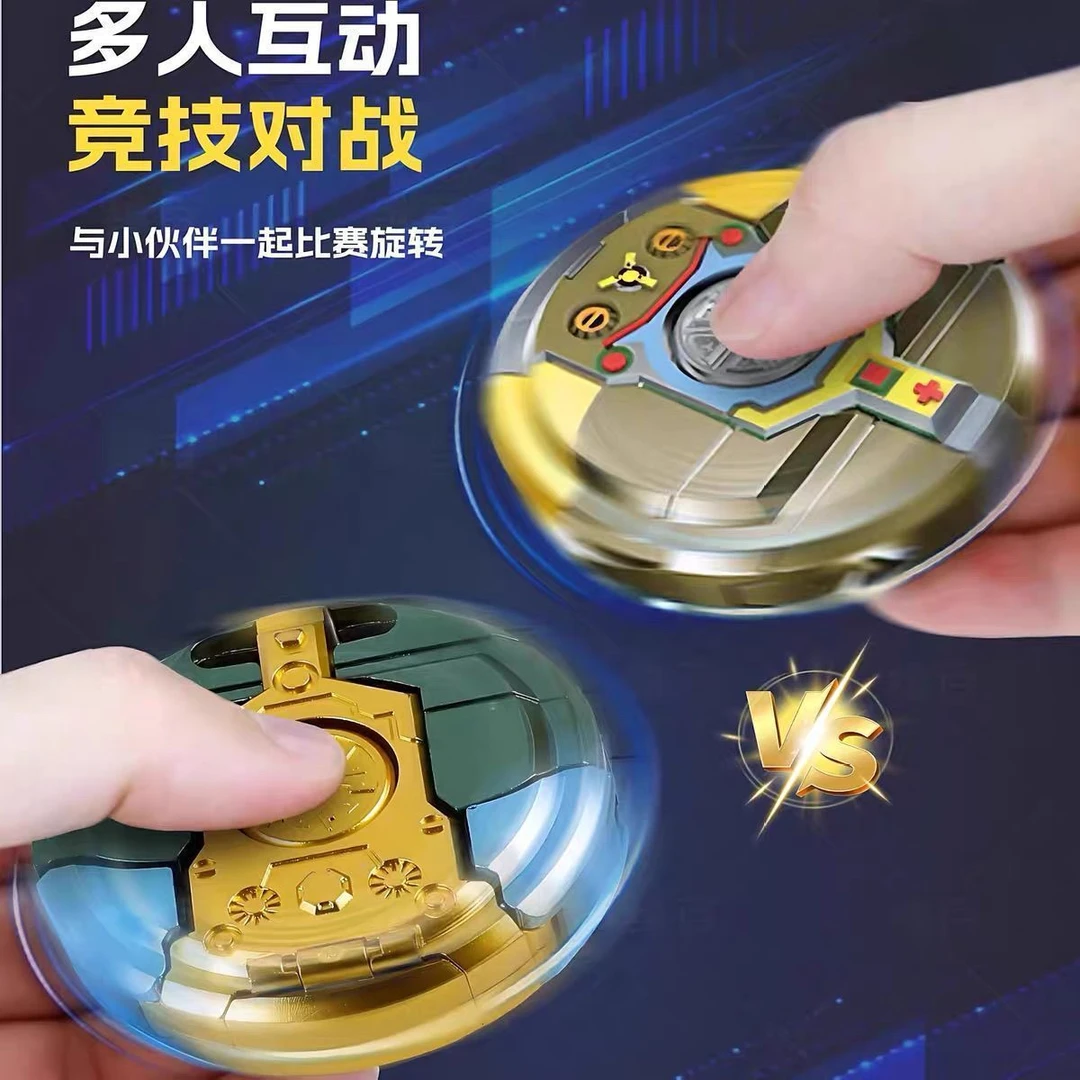 2025新款机甲战士模型机器人益智变形陀螺玩具手指旋转变形二合一