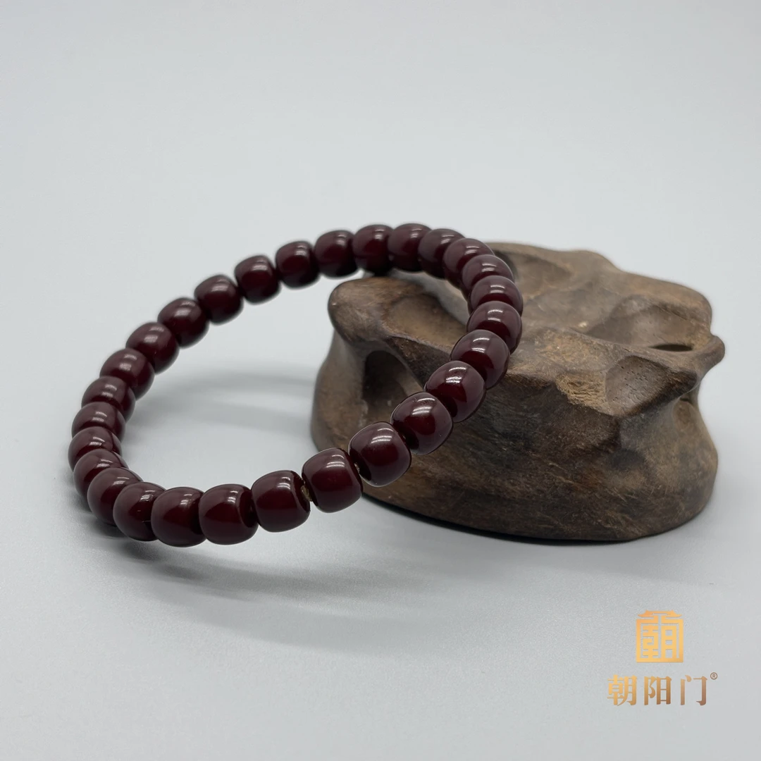 【D7422】‘车厘子’菩提根老型朱砂供单圈9mm左右纯植物精工原生态