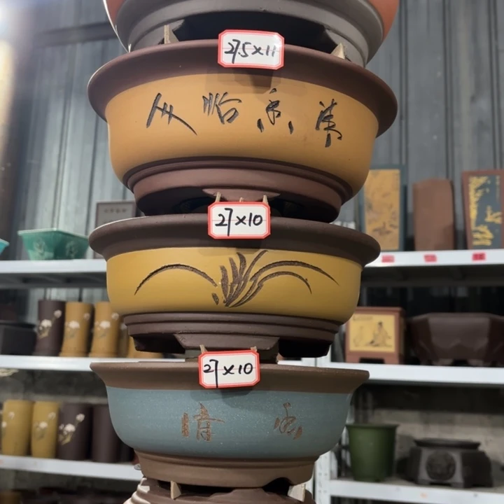 紫砂花盆100-6。