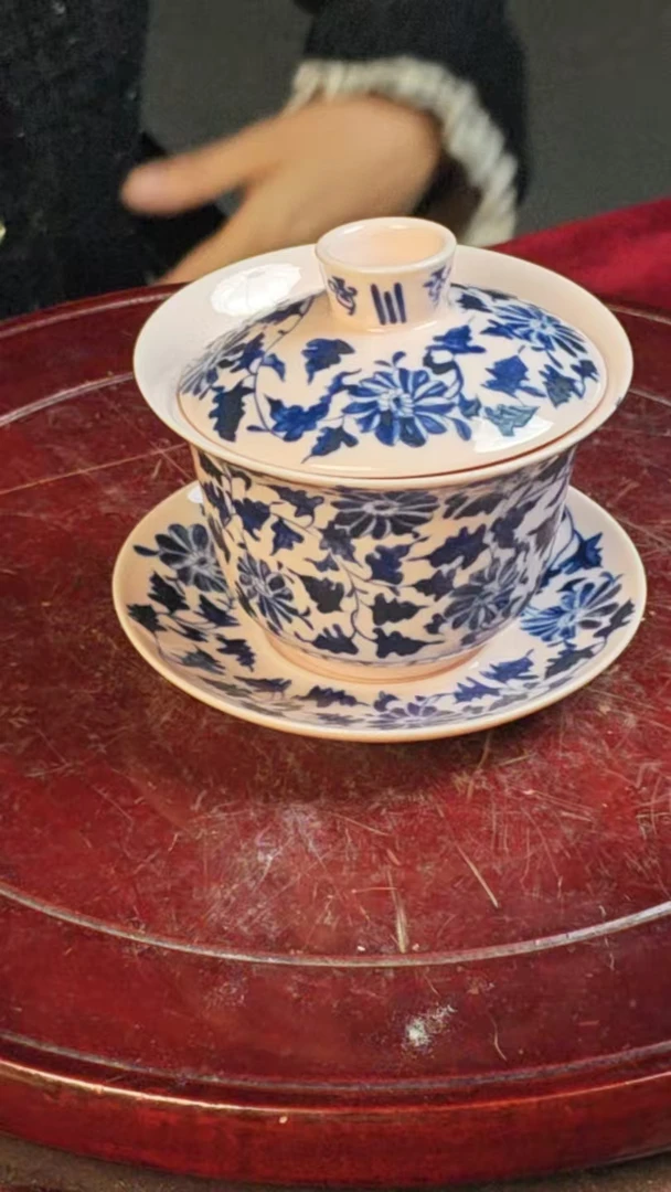 景德镇陶瓷三才盖碗