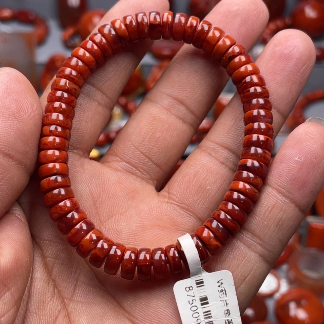 南红玛瑙未镶嵌珠宝奇石单圈7➕